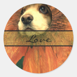 Adesivo Redondo Vinhetas de Casamento de Amor Elegante