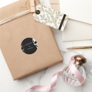 Adesivo Redondo Vinhetas de Casamento de Halloween Gothic