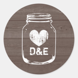 Adesivo Redondo Vinhetas de casamento de pedras de monograma russa