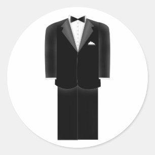 Adesivo Redondo Vinhetas de Casamento de Tux