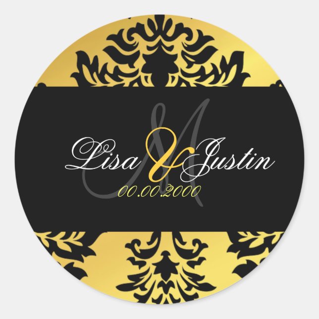 Adesivo Redondo Vinhetas de casamento do PixDezines (Frente)