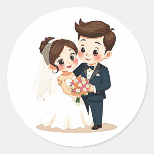 Adesivo Redondo Vinhetas de Casamento Encantadoras
