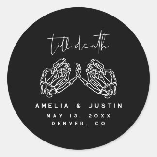 Adesivo Redondo Vinhetas De Casamento Gótico Do Halloween