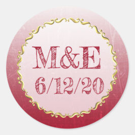 Adesivo Redondo Vinhetas de Casamento Personalizadas da Crackle Ve