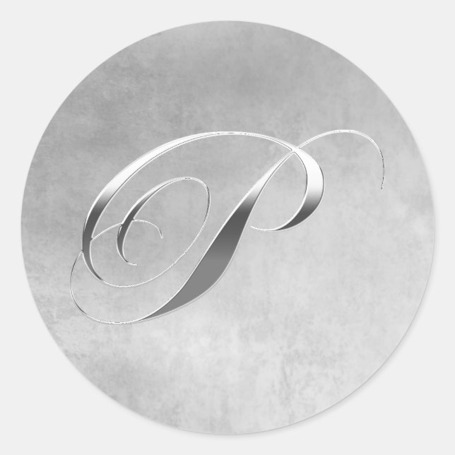 Adesivo Redondo Vinhetas de Casamento Personalizadas do Monograma  (Frente)