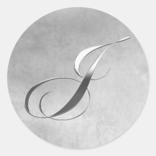 Adesivo Redondo Vinhetas de Casamento Personalizadas J do Monogram