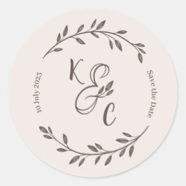 Adesivo Redondo vinhetas de casamento redondas, rosa-fofo