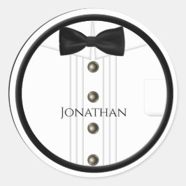 Adesivo Redondo Vinhetas de Casamento Tux