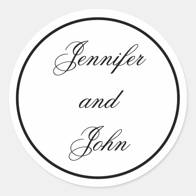 Adesivo Redondo Vinhetas de Casamento, Vinhetas de Casamento Círcu (Frente)