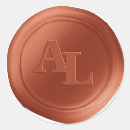 Adesivo Redondo Vinhetas de casamentos de cera de laranja de outon