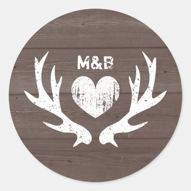 Adesivo Redondo Vinhetas de casamentos de veados-chic-chic-veer-an (Frente)