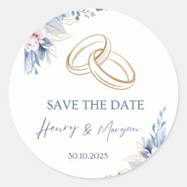 Adesivo Redondo Vinhetas de casamentos para ficar em um envelope