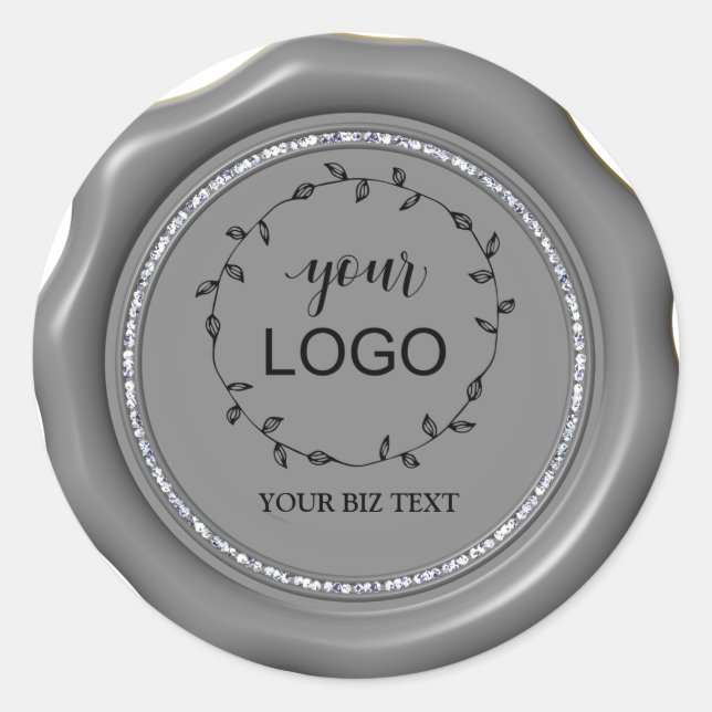 Adesivo Redondo *~* Vinhetas de cera de cera de diamante de LOGOTI (Frente)