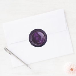 Adesivo Redondo Vinhetas de cera de cera violeta violeta Elegante