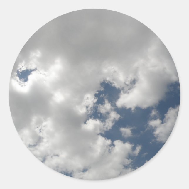 Adesivo Redondo Vinhetas de céu nublado (Frente)