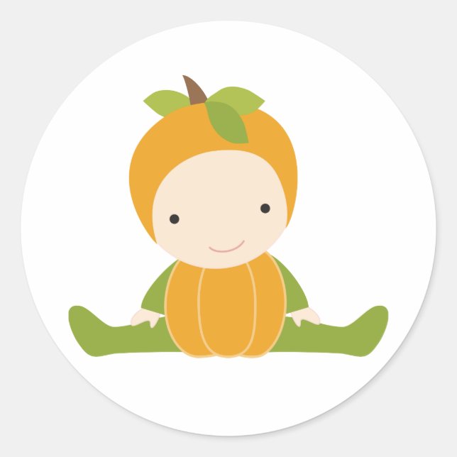 Adesivo Redondo Vinhetas de Chá de fraldas de outono (Frente)