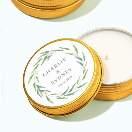 Adesivo Redondo Vinhetas de Chá de panela de cascalho de Wreath