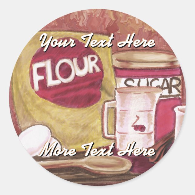 Adesivo Redondo Vinhetas de chef velhas (Frente)