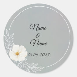 Adesivo Redondo Vinhetas de cinza