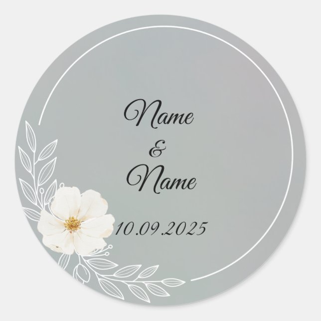 Adesivo Redondo Vinhetas de cinza (Frente)