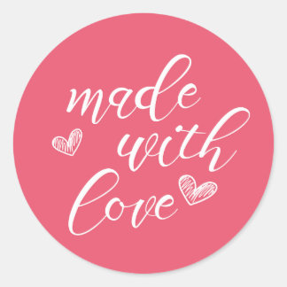 Adesivo Redondo Vinhetas de coral feitas com amor
