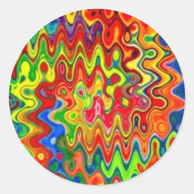 Adesivo Redondo Vinhetas de cores curvas (Frente)