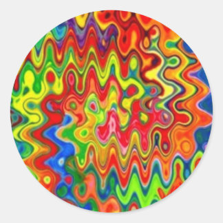 Adesivo Redondo Vinhetas de cores curvas