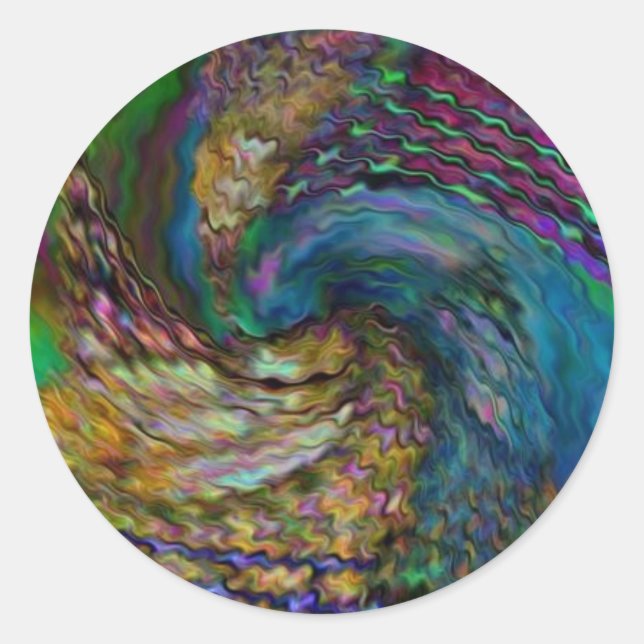 Adesivo Redondo Vinhetas de cores escuras (Frente)