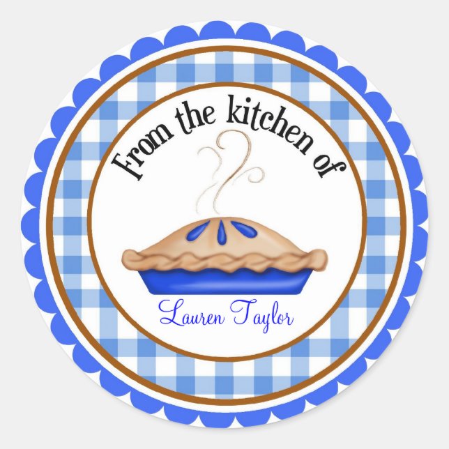 Adesivo Redondo Vinhetas de Cozinhar de empate quente (Frente)