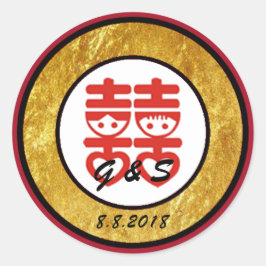 Adesivo Redondo Vinhetas de Design chinês