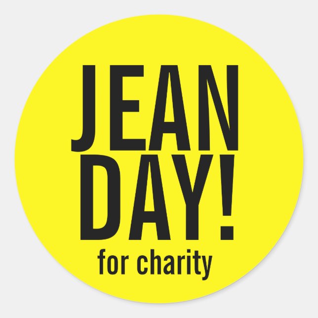 Adesivo Redondo Vinhetas de Dia Casual Amarelo Brilhante (Frente)