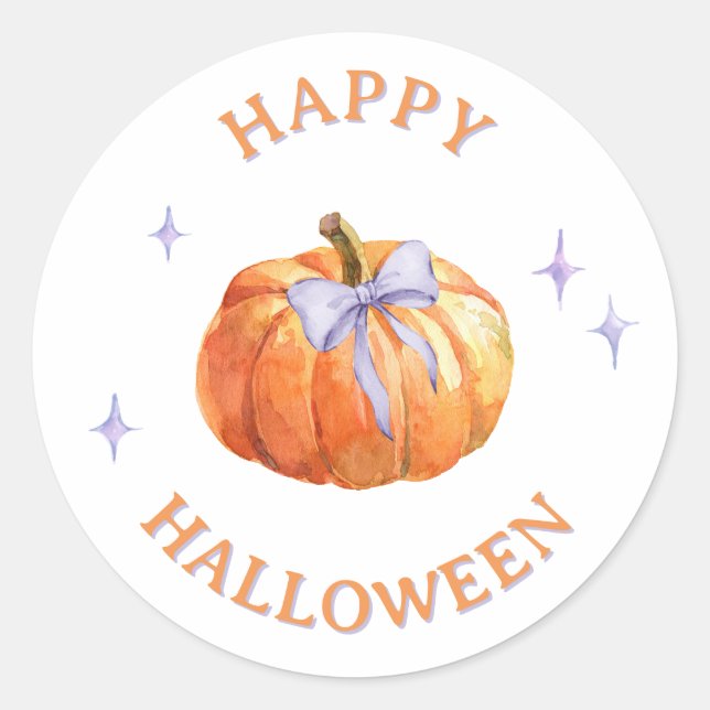 Adesivo Redondo Vinhetas de Dia das Bruxas de Bag ou Favor do Part (Frente)