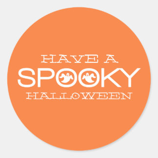 Adesivo Redondo Vinhetas de Dia das Bruxas de Tipografia Spooky