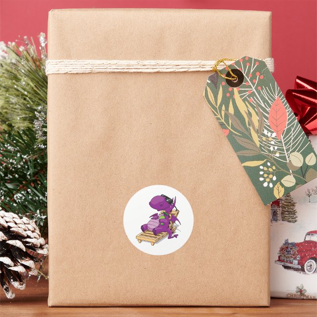 Adesivo Redondo Vinhetas de Dragões (Criador carregado)