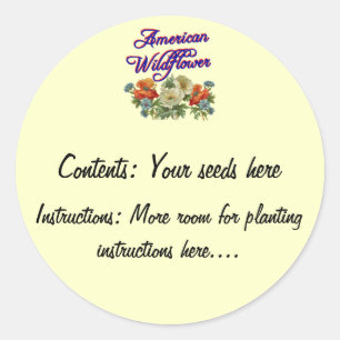 Adesivo Redondo Vinhetas de embalagens de sementes personalizadas 