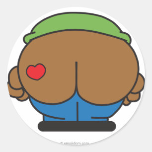 Adesivo Redondo Vinhetas de Emojidom: Batimentos negros