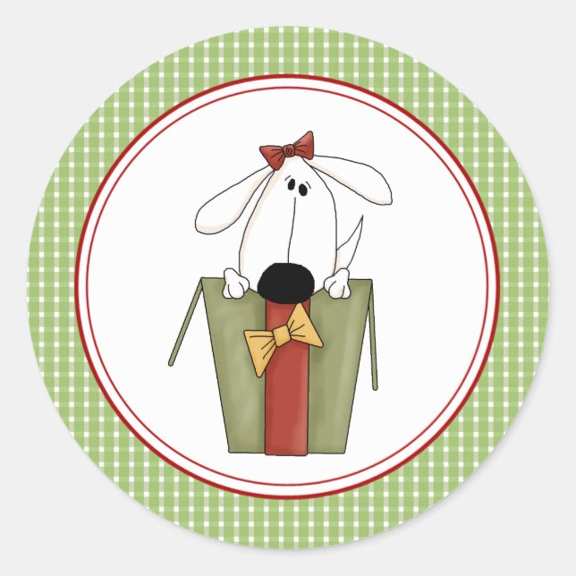 Adesivo Redondo Vinhetas de Envelope de Natal (Frente)