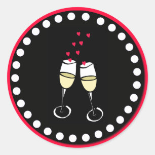 Adesivo Redondo Vinhetas de Envelopes de Bronze flutuantes