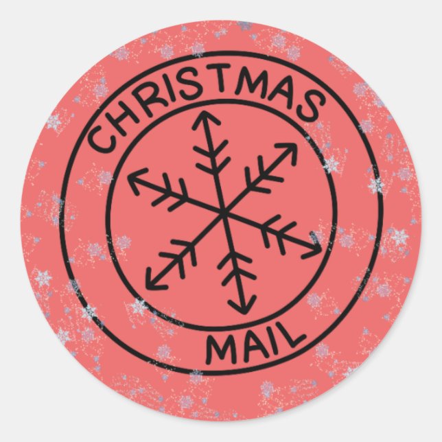 Adesivo Redondo Vinhetas de Envelopes de Natal (Frente)