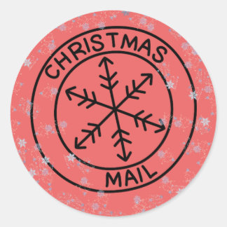 Adesivo Redondo Vinhetas de Envelopes de Natal