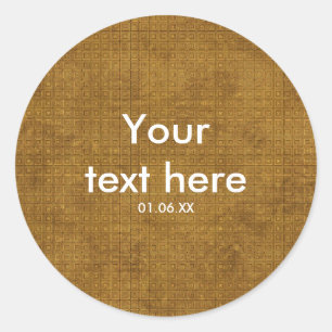 Adesivo Redondo Vinhetas de Favor do Partido Grunge Dourado