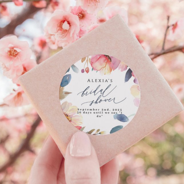 Adesivo Redondo Vinhetas de favores de pedras brilhantes para chás (Criador carregado)