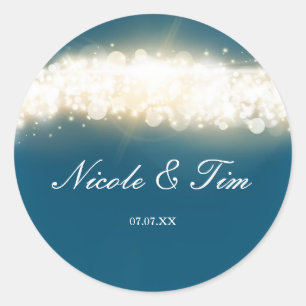 Adesivo Redondo Vinhetas de favoritos azuis