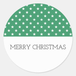 Adesivo Redondo Vinhetas de férias de estrelas festivas verdes