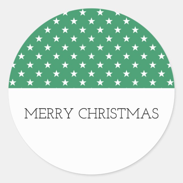 Adesivo Redondo Vinhetas de férias de estrelas festivas verdes (Frente)