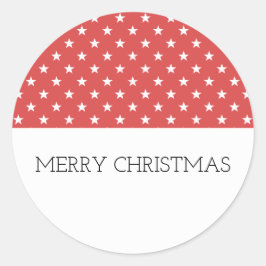 Adesivo Redondo Vinhetas de férias de estrelas festivas vermelhas