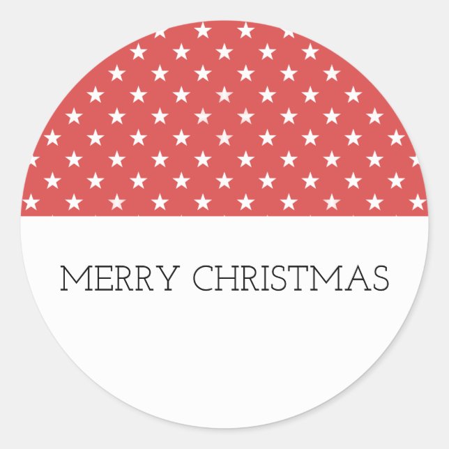 Adesivo Redondo Vinhetas de férias de estrelas festivas vermelhas (Frente)