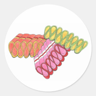 Adesivo Redondo Vinhetas de Férias de Fita de Natal