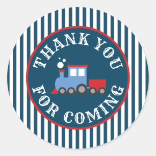 Adesivo Redondo Vinhetas de festa de aniversário do comboio