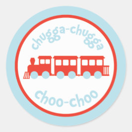 Adesivo Redondo Vinhetas de Festa de aniversário do comboio